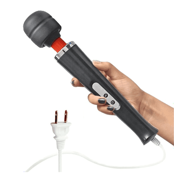 Tutuviw Wired Powerful Handheld Wand Massager with 10 Pulse Settings, Personal Total Body Therapy Massager Wand for Body Pain, Sports Recovery, Muscle Aches (Black)