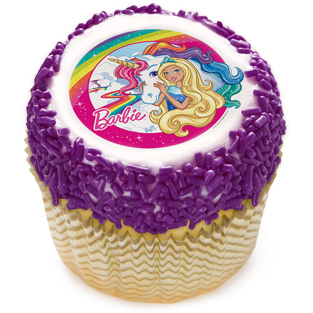 DecoPac Barbie & Unicorn 2" Edible Cupcake Topper (12 Images