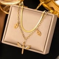 thumbnail image 2 of DESIGNICE Layered Necklaces for Women,Refined Pendant Detailing Long Necklaces for Women,Bold Yet Refined Look Necklaces for Women,Gold1, 2 of 2