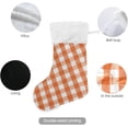 thumbnail image 3 of Orange Plaid Christmas Stockings Christmas Presonalized Large Stocking Sock, Set of 1 Xmas Party Winter Decor Candy Bag Family Holiday Gift, 17.7 Inch, 3 of 7