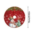 thumbnail image 2 of Zhourta Christmas Snowman Plush Tree Skirt Red Tree Skirt Rustic Country Xmas Tree Holiday Party Decor Indoor Outdoor Holiday Ornaments, 2 of 7
