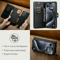 thumbnail image 6 of Dteck Case for iPhone 15 Pro Wallet 2 in 1 Magnetic Detachable Folio Flip Leather Case for Men Women,Black, 6 of 6