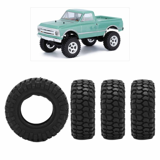 Pneu en Caoutchouc Souple, Meilleure Adhérence Haute Résistance à l'Usure Pneus Micro Crawler 4 Pcs Durable pour Axial SCX24 pour 1/24 pour Type A, Type B