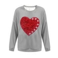thumbnail image 3 of Vetsdori Womens Valentine Sweatshirts Winter Shirts Pullover Gifts for Girlfriend, Crew Neck Sweatshirts for Women Love Heart, 3 of 4