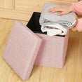 thumbnail image 2 of Pink Foldable Linen Storage Ottoman For Home Organization 25X25Cm Multiple Colors, 2 of 6