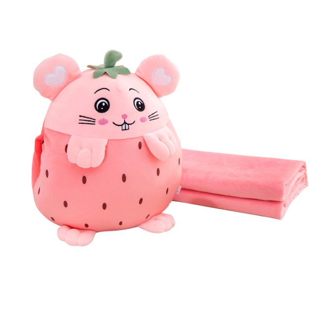 Manta de almohada de dibujos animados, juguetes de animales de frutas de peluche, cojines, mantas para oficina Wmkox8yii shdjk6019