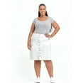thumbnail image 3 of A3 Denim Women's Plus Size Midi Skirt, 3 of 5