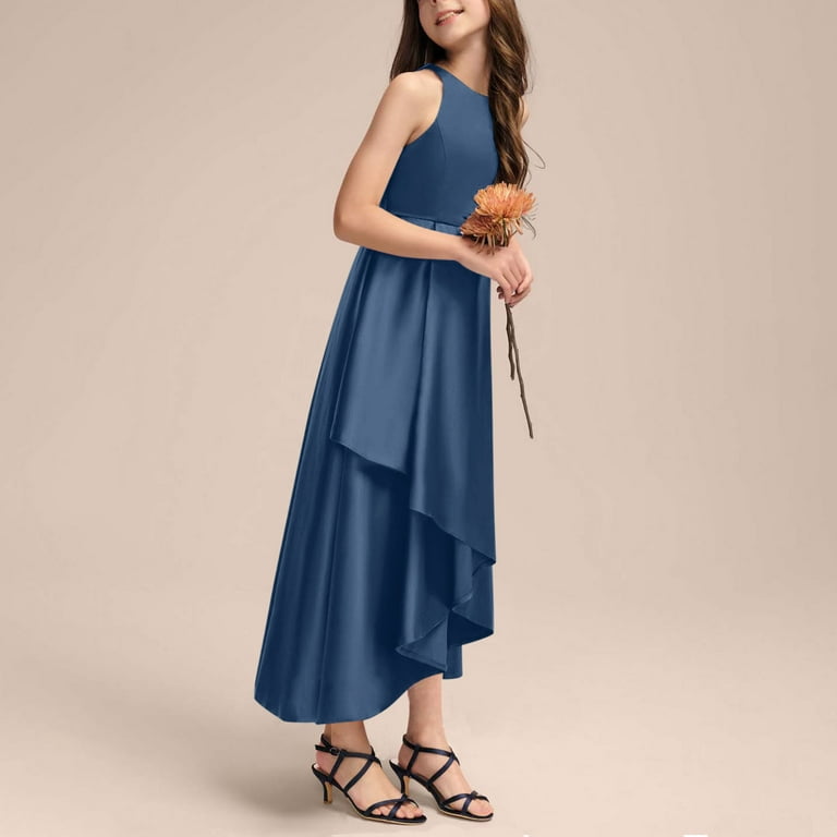 dresses for teens graduation Charming A Line V Neck Satin Spaghetti Straps Long Prom Dress,Girls Graduation Dresses Demodresses