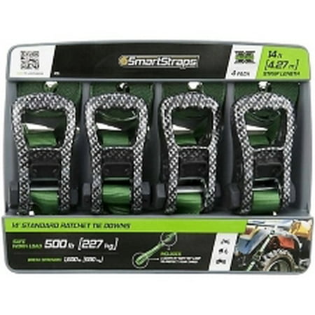 

SmartStraps 226 14 ft. Green Premium CarbonX Tie Down 500 lb. 4-Pack