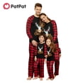 thumbnail image 2 of PatPat Conjuntos de pijamas a juego con empalme a cuadros y estampado de astas con letras de Feliz Navidad para la familia (resistente al fuego), 2 of 3