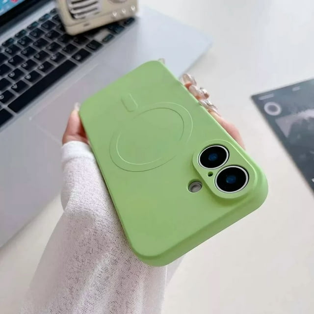Tasnim For Apple iPhone 16 Plus Magnetic Case with HaloLock Shockproof Protective Silicone Cover - Green