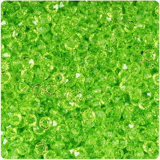BeadTin Lime Roe Transparent 5mm Round Plastic Craft Beads (700pcs)