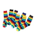 thumbnail image 2 of Calcetines de algodón arcoíris de caña alta, tendencia de moda, calcetines de rayas coloridas de estilo universitario, 2 of 6