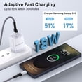 thumbnail image 2 of USB Charger Block, 2PACK 18W Type C Charger Fast Charging Brick with 10FT USB C Cable Fast Charging Cable Type C Cable, USB Wall Charger Android Charger USB Plug USB Blcok[White], 2 of 7