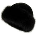 thumbnail image 2 of Winter Faux Fur Hats for Women Warm Fluffy Russian Hat 2025 Fashion Casual Furry Bucket Hat for Walking Travel 09# Black Free, 2 of 3