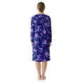 thumbnail image 3 of Aria Women’s Long Sleeve Stretch Velour 44" Sleepwear Nightgown, Sizes XS-5X, 3 of 4