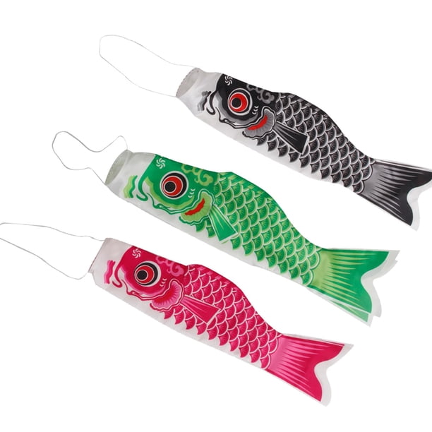 3x Japón Koi Fish bandera carpa japonesa bandera patio trasero restaurante Negro 100cm Zulema Bandera Koinobori