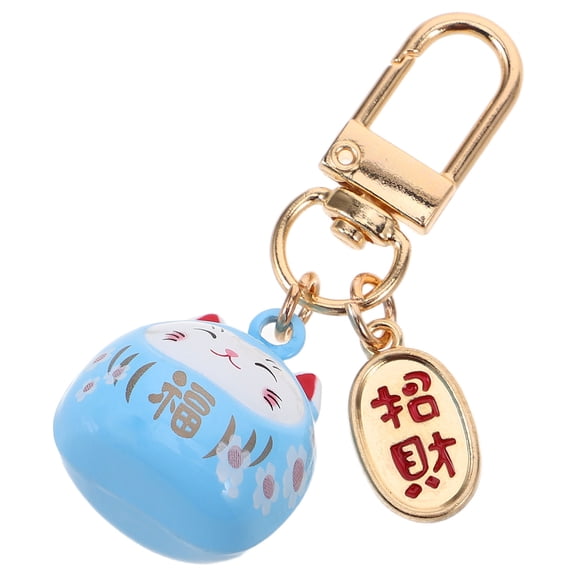 FRCOLOR Lucky Cat Keychain Pendant With Bell Cute Bag Charm For Handbags Kawaii Accessory Japanese Keyring Fortune Cat Pendant Keychain