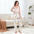 thumbnail image 5 of Dailycode Women's Pajama Pants Wide Leg Lounge Pj Bottoms With Pockets Hand Drawn Wildflowers, 5 of 7