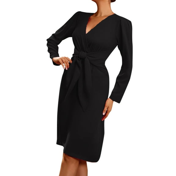 Sngxgn Women's Summer Mini Dress Casual V Neck Ruffle Sleeveless Dress Dress(Black,S)