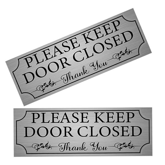 2 Pcs Closed Door Sign Decal Replacement Please Keep Notice Black