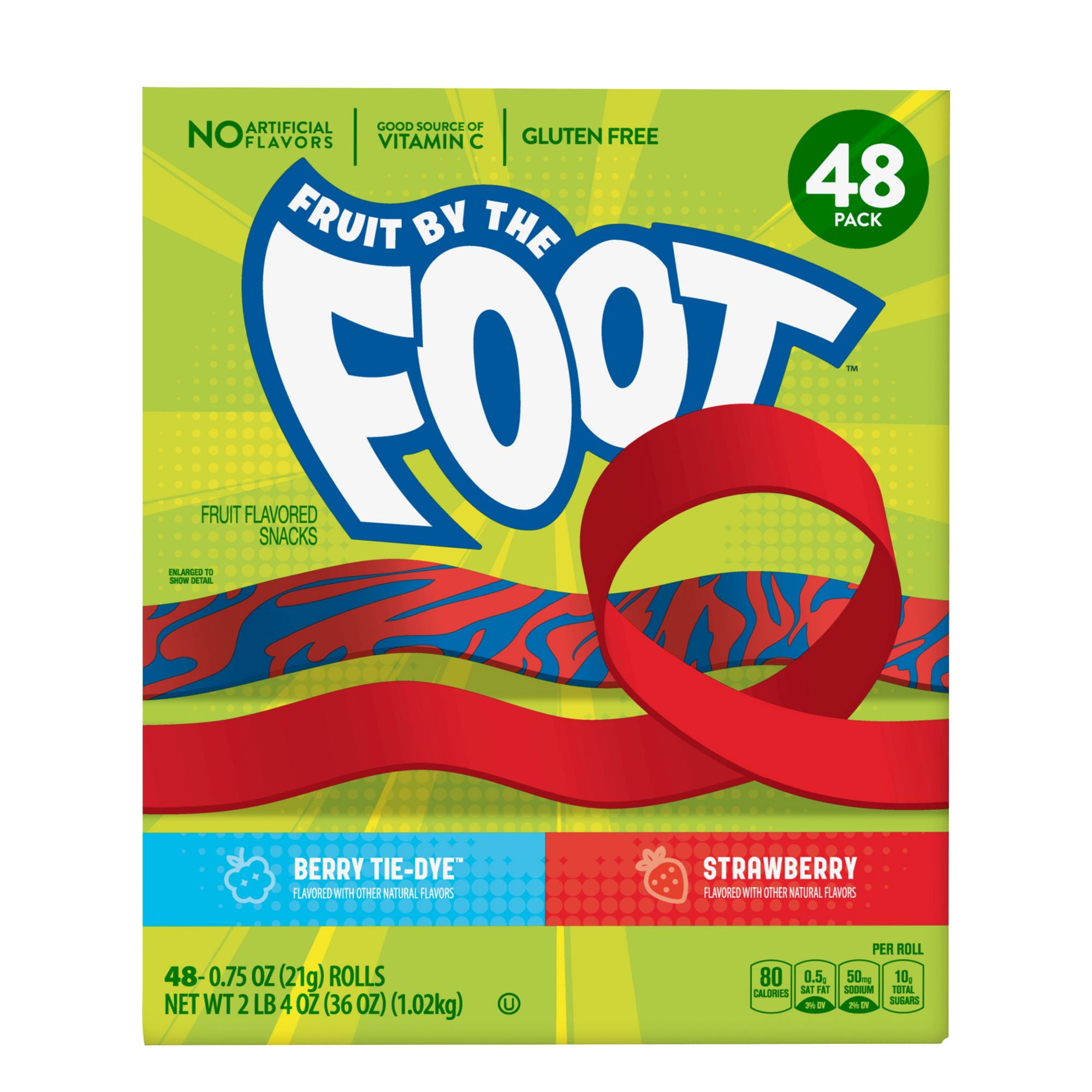 Fruit by the Foot Strawberry and Berry Tie Dye Variety Pack 48 Count