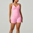 thumbnail image 6 of Guluxicc Workout Sets for Women Spaghetti Strap Halter V Neck One Piece Romper Tight Shaping Breathable Yoga Fitness Gym Athletic Activewear 2 Piece Sets, 6 of 7