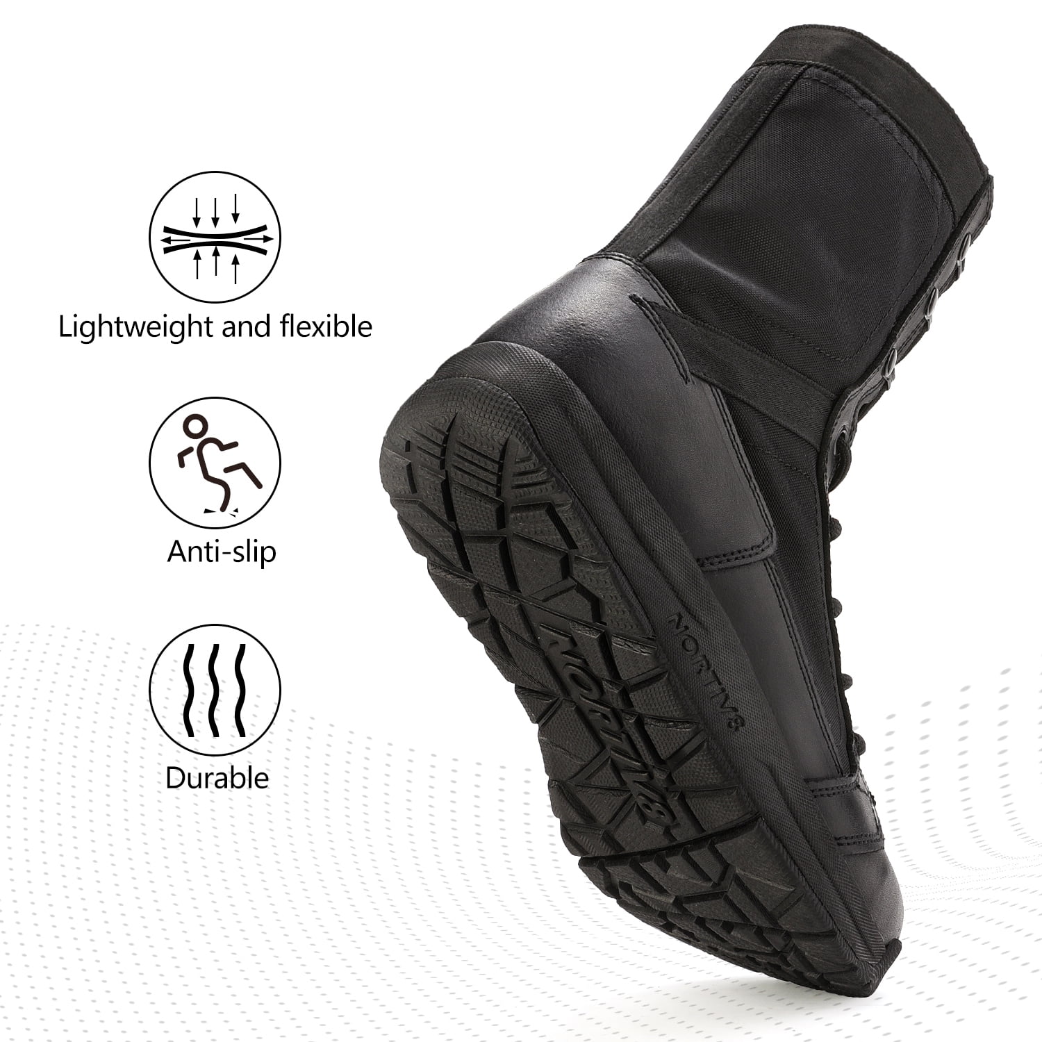 Nortiv 8 Men's Black Suede Military 