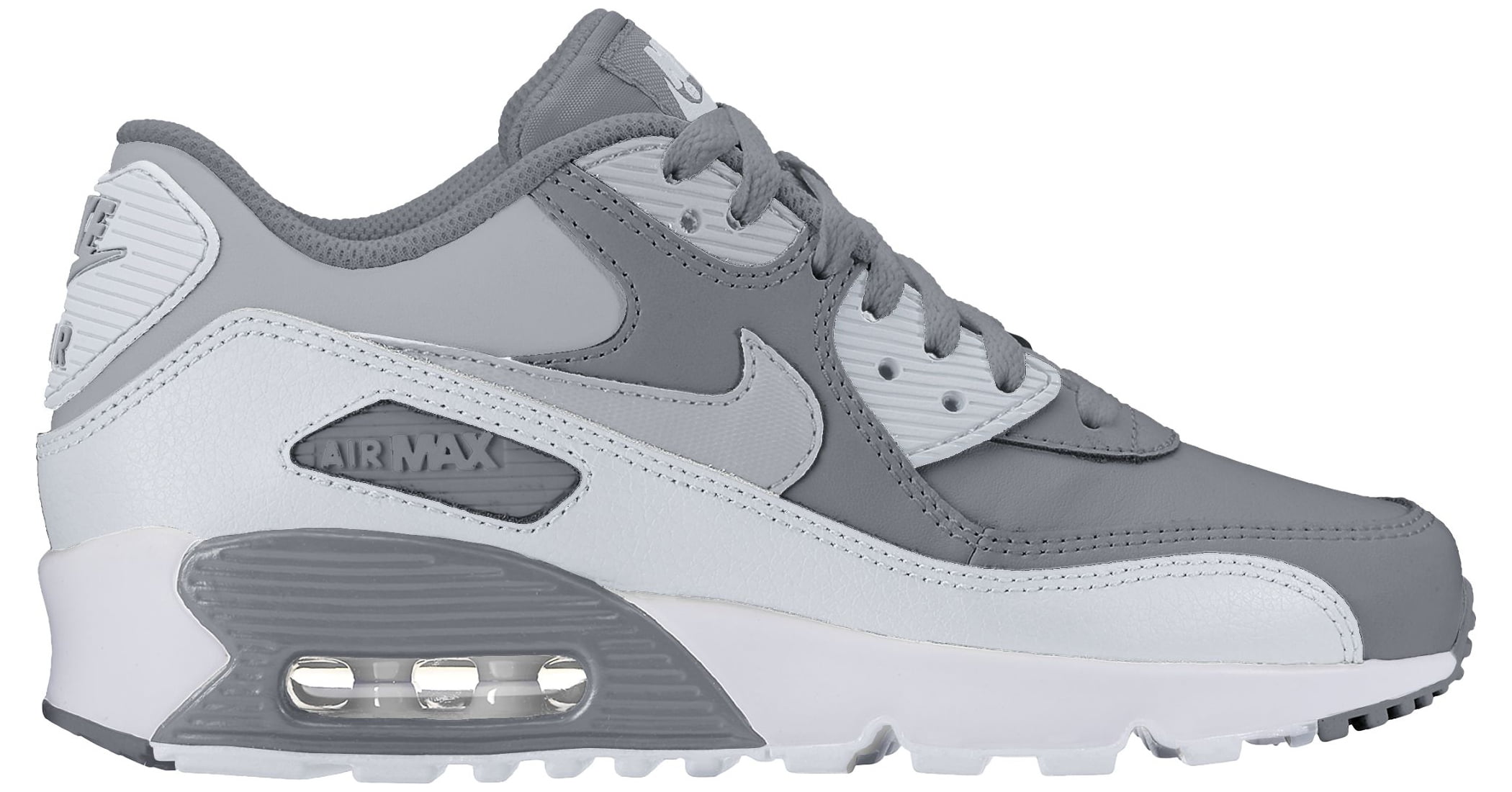 As bodem Pijl Nike Boy's Air Max 90 Leather (GS) Shoe Cool Grey/Wolf Grey-Pure  Platinum-White 5Y - Walmart.com