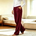 thumbnail image 6 of LEAVINGSUO Pajama Pants Women Plus Size Casual Elastic Waist Long Pants Pockets Comfortable Loungewear Trousers Wine XXL, 6 of 9