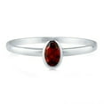 thumbnail image 1 of Handcrafted Bezel Set 1.50 Ctw Garnet Gemstone 925 Sterling Silver Stackable Women's Ring Jewelry, 1 of 5