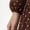 Coffee Polka Dots, variant on Women Chiffon Midi Dress, V-neck Long Puff Sleeve Smocked Waist Tiered Flowy Dress for Spring Fall
