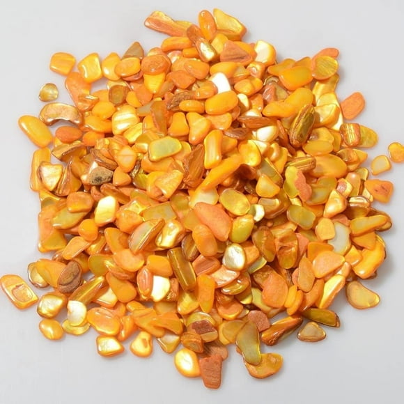 Sinkoo Crushed Shells for Crafts About 0.66LB (300g/11.64oz) Small Natural Crushed Shells Bulk for Crafts DIY Beaching Wedding Decoration Vase Fillers (Golden Yellow)