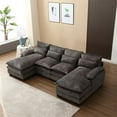 thumbnail image 3 of U-Shaped Sectional Sofa Couch Set, Modern Large Chenille Upholstered 4 Seater Sofa with Double Chaise and Padded Cushions, Modular Sectional Sofa Extra Wide Chaise Lounge for Living Room, Gray, 3 of 7