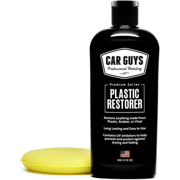 Plastic Restorer | Bring Plastic, Rubber, and Vinyl Back to Life! | User Friendly Trim Restorer | Safe Auto Detailing Supplies | 8 Oz Kit with Foam Applicator