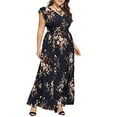 thumbnail image 2 of CHGBMOK Plus Size Dresses for Women 2024 Boho Sleeveles Sundresses Floral Print Ruffle Hem Maxi Dress Casual Beach Party, 2 of 8