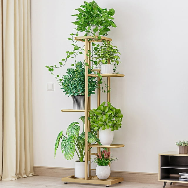 Alician 5 Tier Plant Stand Indoor, Multi-Layer Plant Stands For Indoor Plants, Vintage Design Plant Shelf Corner Flower Stand For 6 Plants, Tall Planter Holder Shelf For Home