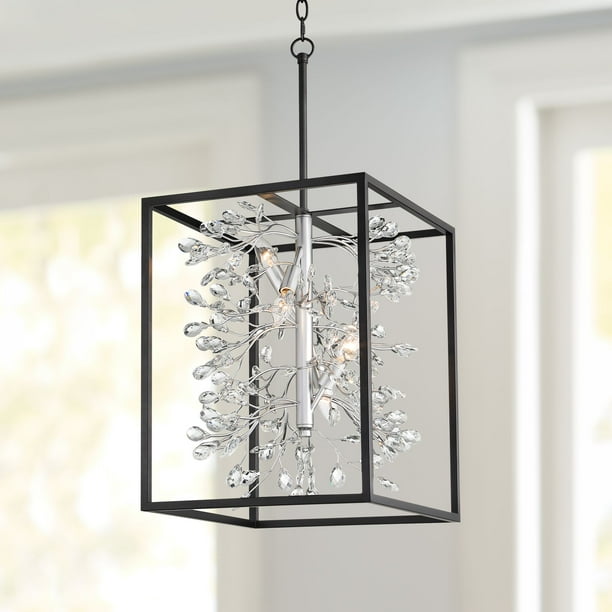 Barnes And Ivy Black Silver Pendant Chandelier 15 1 4 Wide Modern Clear Crystal Flower Vine Light Fixture For Dining Room House Com Ivy Black Silver Pendant Chandelier, I Wanna Swing From The Chandelier Vine Asian Guys