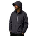 thumbnail image 3 of Men's Sun Protection Jacket Ice Silk Hoodie, Lightweight Nylon Spandex Zip Up Cardigan, Long Sleeve Cooling UPF 50+ Swim Shirt, Quick Dry Outdoor Fishing Hiking Beach | Zenithor,Black XL, 3 of 9