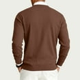 thumbnail image 3 of Fgvctg Mens Sweater Ribbed Knit Crewneck Pullover Sweater Loose Trendy Slim Fit Long Sleeve Sweaters Vintage Textured Winter Blouse Brown S, 3 of 6