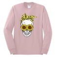 thumbnail image 2 of Skull Sunflower Skeleton Bandana Inspirational/Christian Mens Long Sleeve Shirt, Light Pink, 3XL, 2 of 3