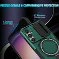 thumbnail image 3 of Allytech Magnetic Case for Samsung Galaxy S22 5G with Lens Slide Cover, [Non-Slip] [Military Grade Protection] Slim Shockproof Ring Stand Case Support Wireless Charging, Darkgreen, 3 of 10