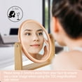 thumbnail image 3 of YEAKE Double Sided 10X Magnifying Makeup Mirror with Bamboo Stand ,Rose Gold, 3 of 6