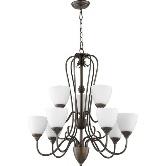Quorum Lighting - Powell - 9 Light Chandelier in Transitional style - 29 inches