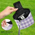 thumbnail image 4 of Haosy Purple Gingham Golf Mallet Putter Cover Strong Magnetic Leather Golf Club Headcover Closure, 4 of 7