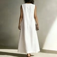 thumbnail image 4 of Bxsruta Womens Maxi Dress Casual V Neck Sleeveless Flowy Long Dresses with Pockets, 4 of 7
