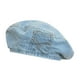 thumbnail image 1 of Denim Hat casco Mujeres gorro francesa para viajes de compras Vacaciones Azul claro, 1 of 8