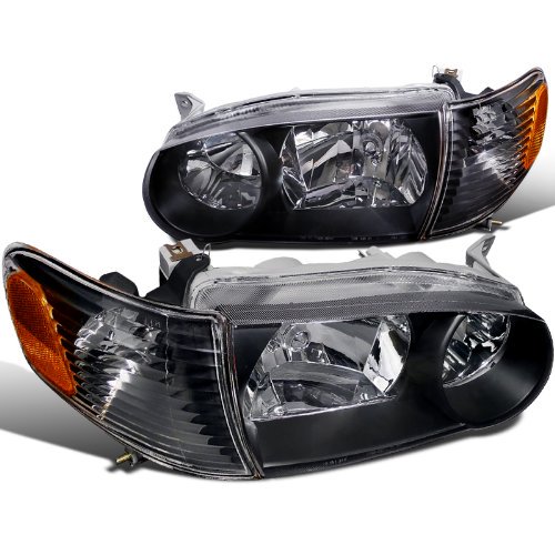 Spec D Tuning 2lclh Cor01jm Rs Toyota Corolla Ce S Le Headlights W Corner Lights Black Walmart Com