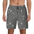 thumbnail image 2 of Picia Airplane Routes Around The World pattern Mens Swim Trunks with Compression Liner Stretch Beach Shorts Quick Dry with Zipper Pockets No-Chafing Board Shorts-3X-Large, 2 of 9