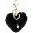 thumbnail image 6 of 1pc Heart Pom Pom Keychains Fuzzy Ball Keychain with Imitation Pearl Fluffy Keyring for Gifts Bag Decoration Fibre, 6 of 8